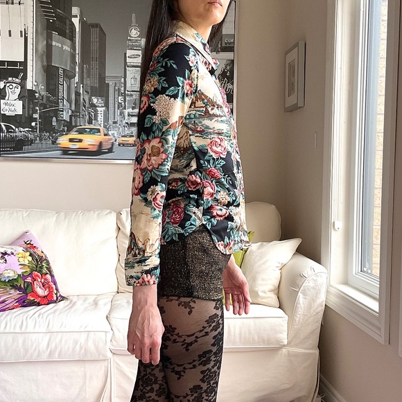 Vintage Fendi dagger collar floral and scenic button up shirt - Picture 5 of 16